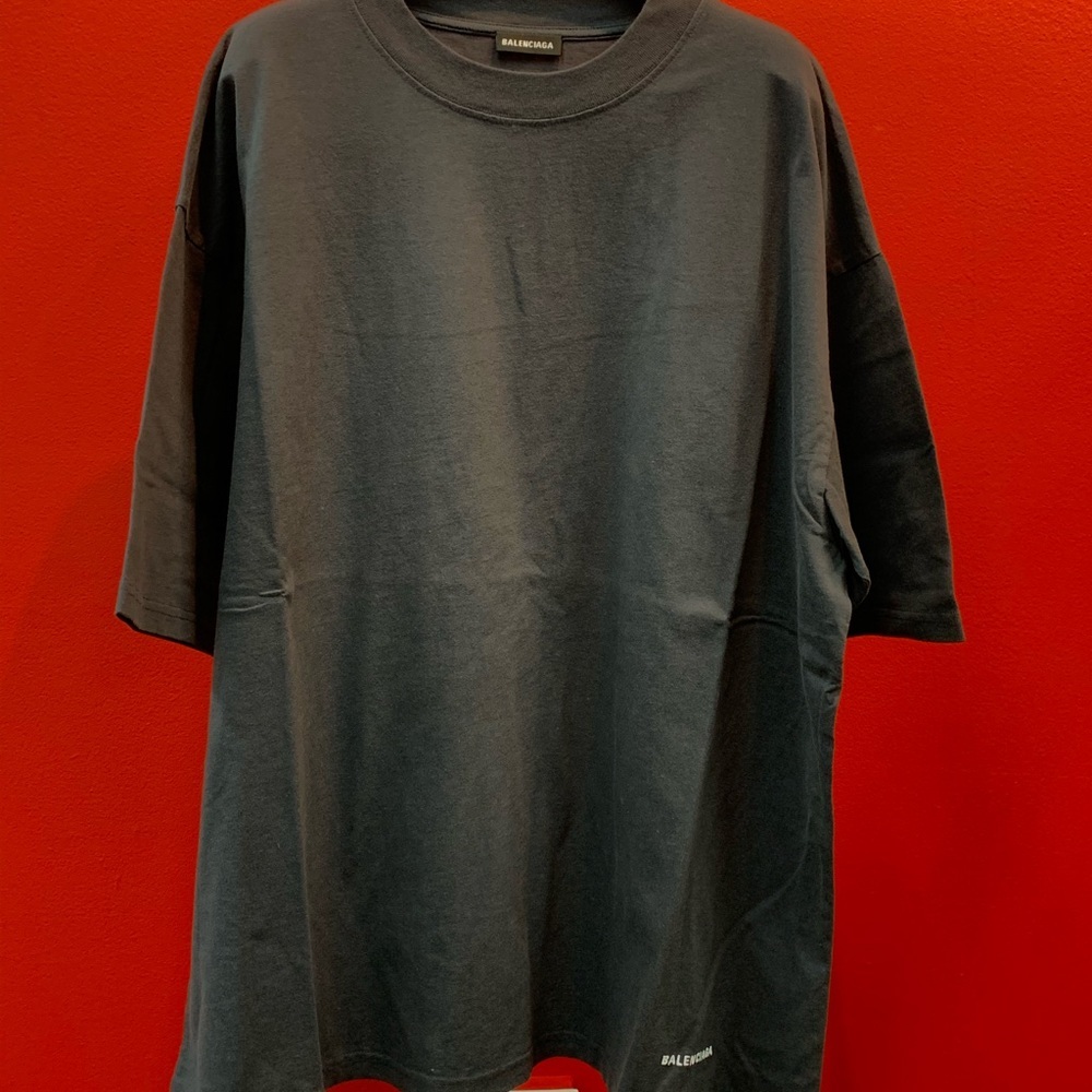 Balenciaga Embroidered Logo T-shirt In Grey SizeXL